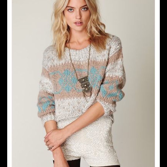 Free People Cropped Fairisle Sweater - Picture 8 of 8